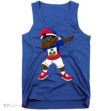 Dabbing Boy Haitian Haiti Flag Kid Dab Dance Tank Top