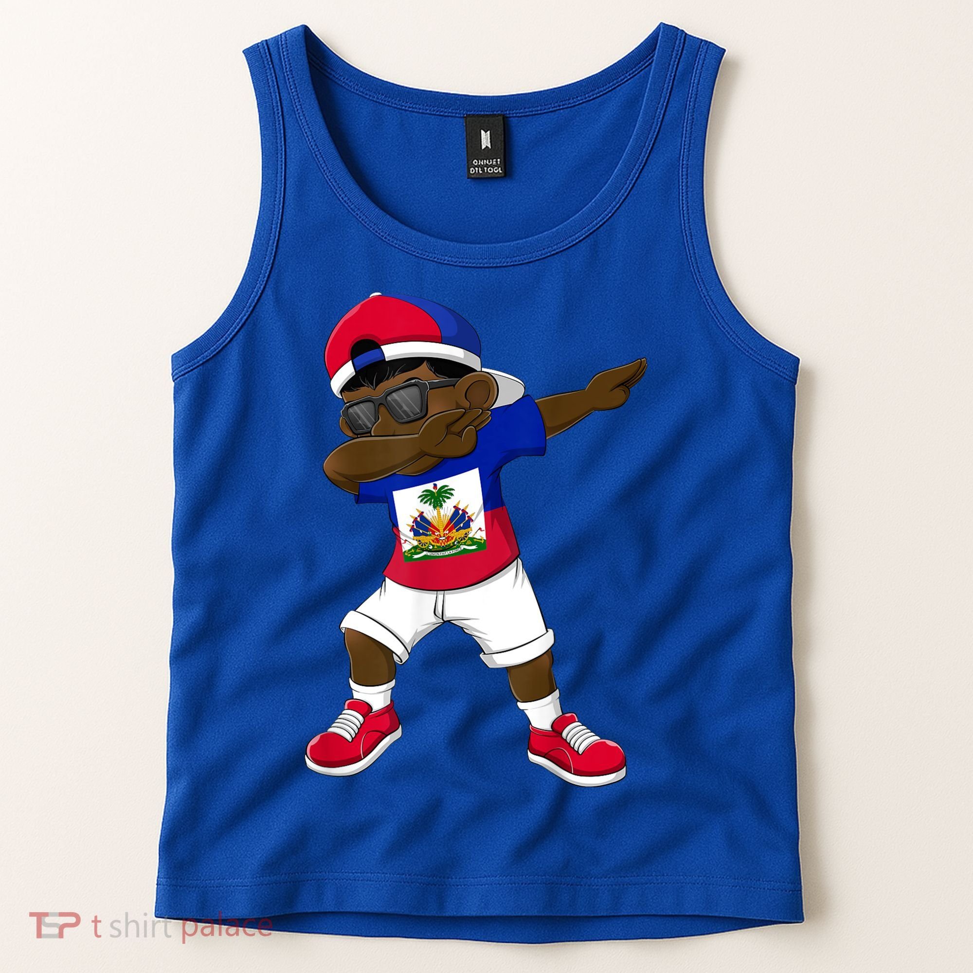 Dabbing Boy Haitian Haiti Flag Kid Dab Dance Tank Top