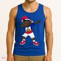 Dabbing Boy Haitian Haiti Flag Kid Dab Dance Tank Top thumb 3