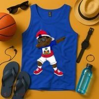 Dabbing Boy Haitian Haiti Flag Kid Dab Dance Tank Top thumb 4