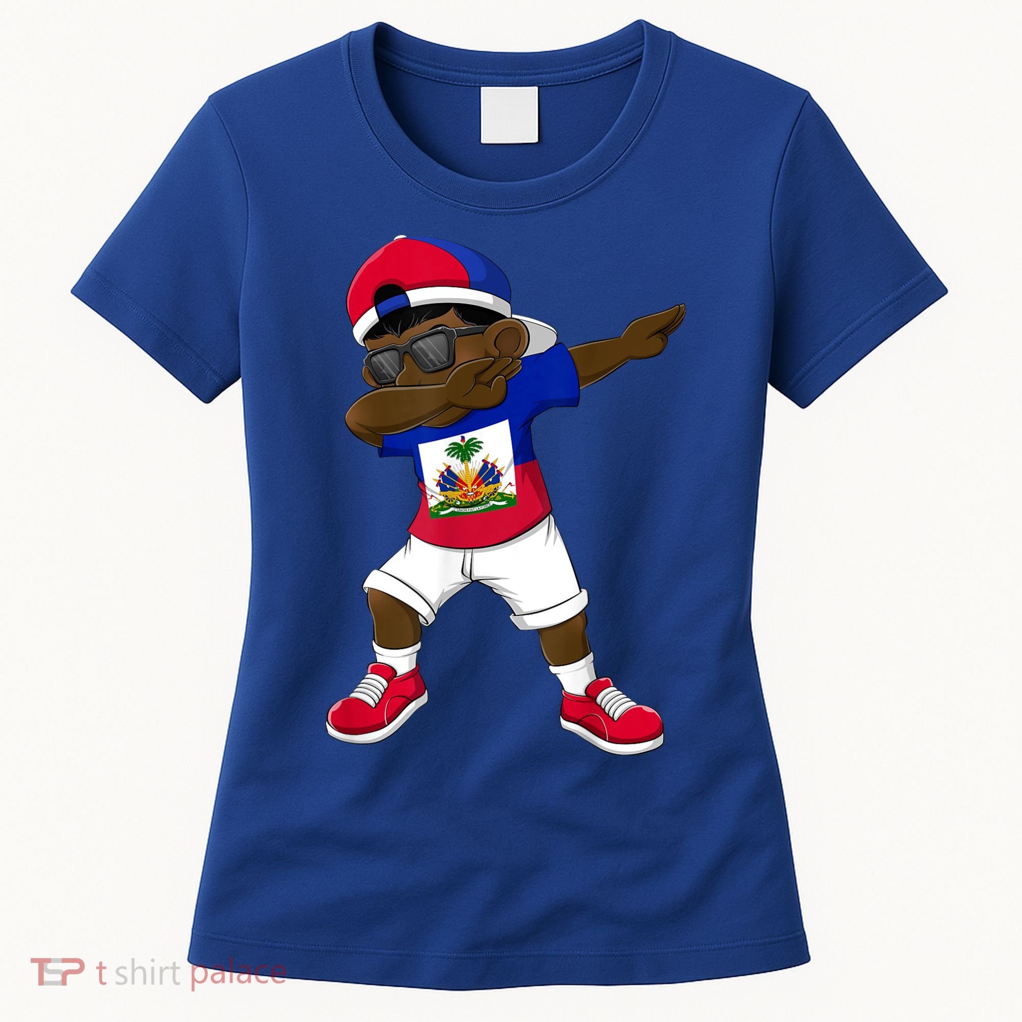 Dabbing Boy Haitian Haiti Flag Kid Dab Dance Women's T-Shirt