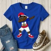 Dabbing Boy Haitian Haiti Flag Kid Dab Dance Women's T-Shirt thumb 3