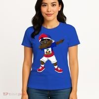 Dabbing Boy Haitian Haiti Flag Kid Dab Dance Women's T-Shirt thumb 4