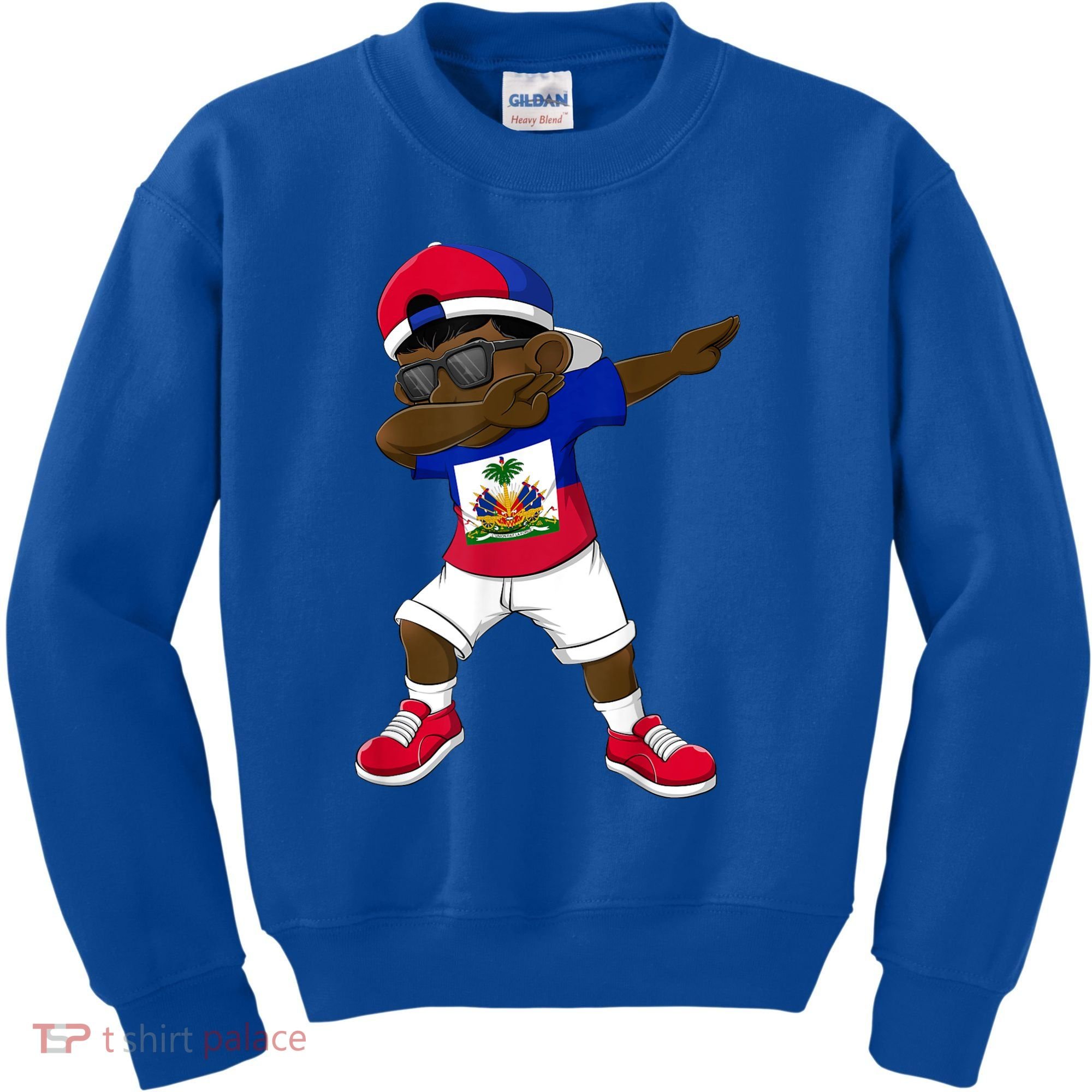 Dabbing Boy Haitian Haiti Flag Kid Dab Dance Kids Sweatshirt