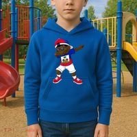 Dabbing Boy Haitian Haiti Flag Kid Dab Dance Kids Hoodie thumb 2