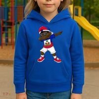 Dabbing Boy Haitian Haiti Flag Kid Dab Dance Kids Hoodie thumb 3