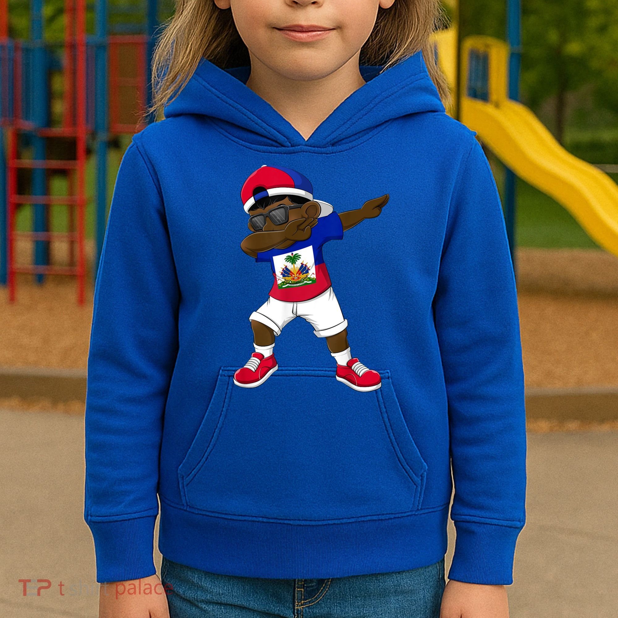 Dabbing Boy Haitian Haiti Flag Kid Dab Dance Kids Hoodie