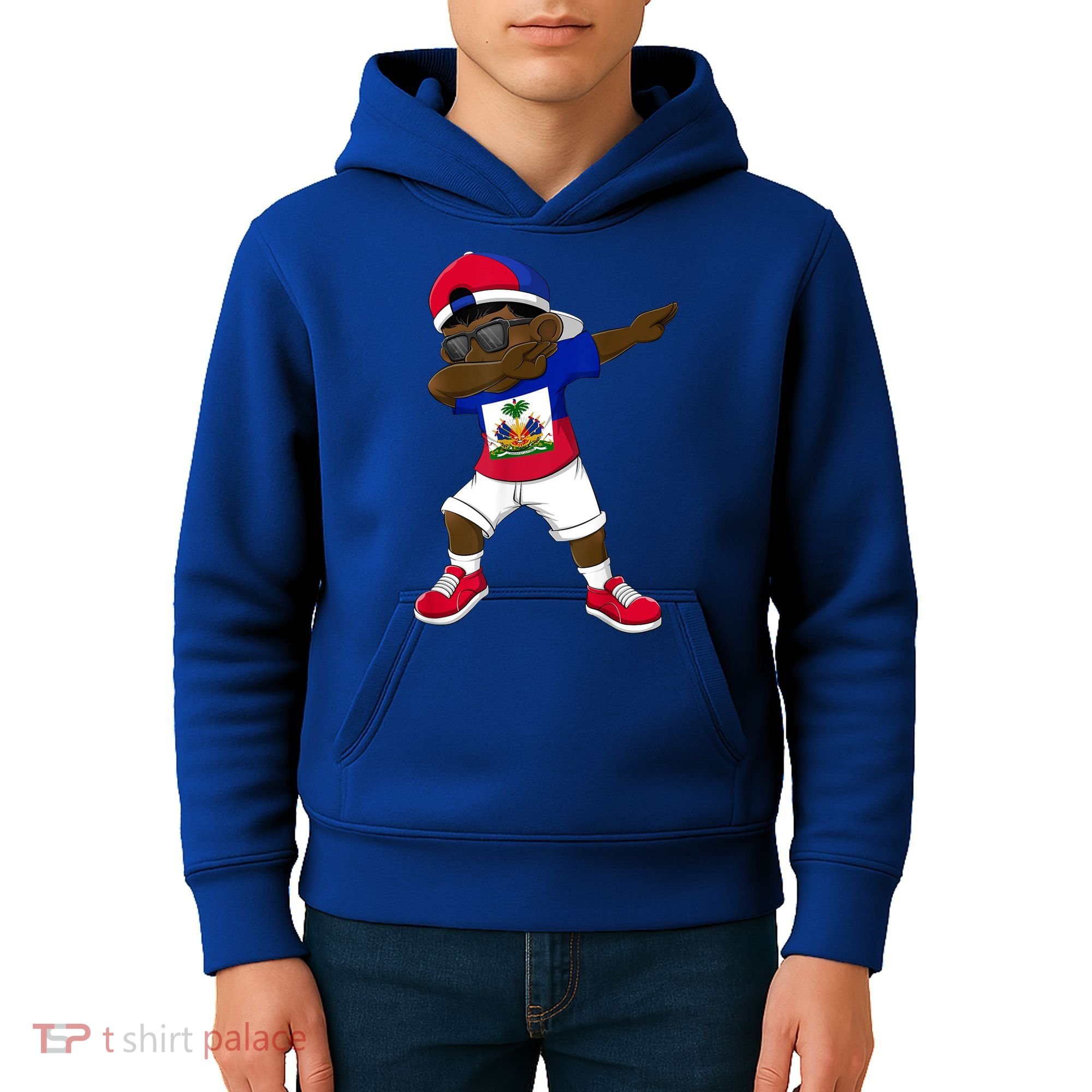 Dabbing Boy Haitian Haiti Flag Kid Dab Dance Kids Hoodie