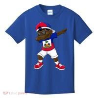 Dabbing Boy Haitian Haiti Flag Kid Dab Dance Kids T-Shirt thumb 0