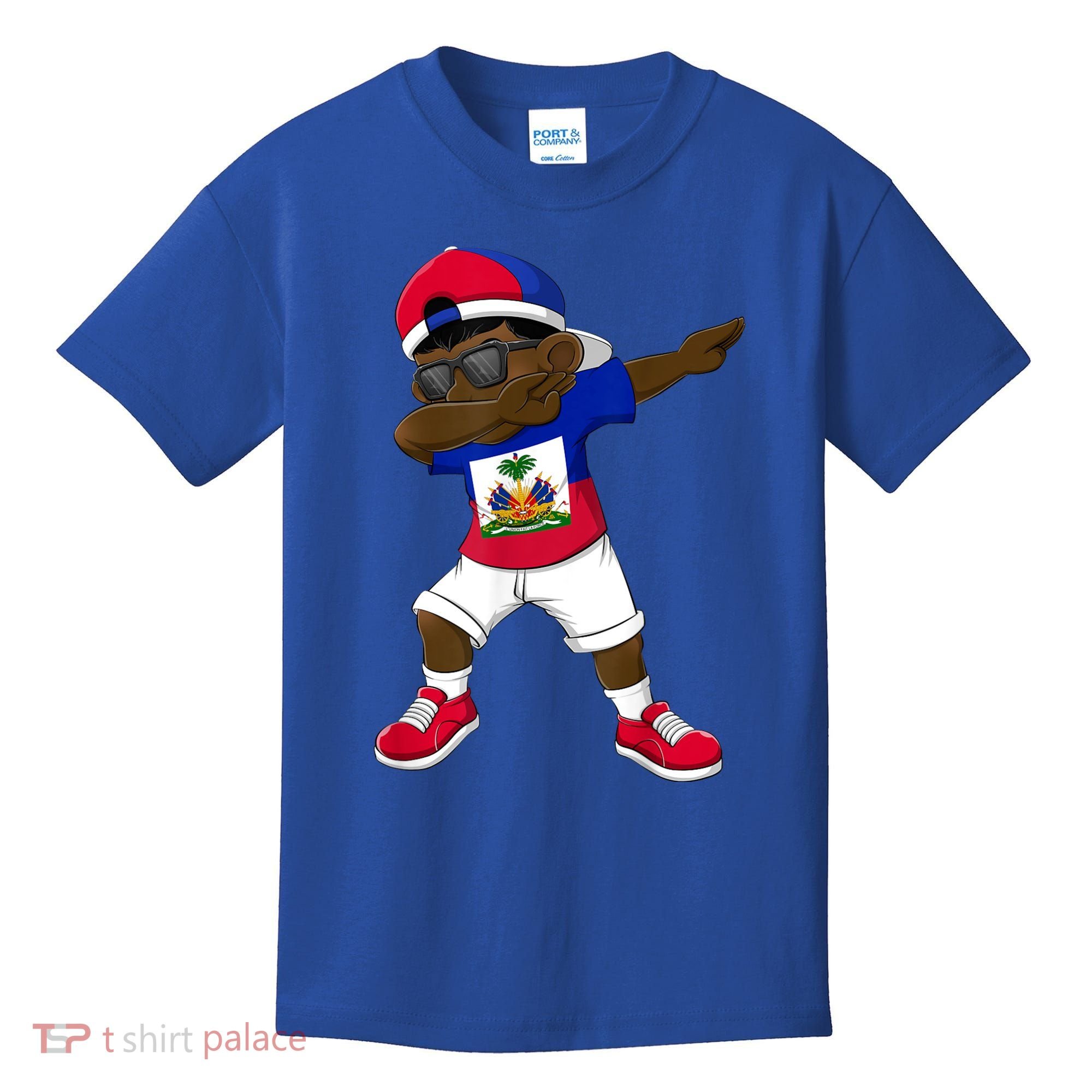 Dabbing Boy Haitian Haiti Flag Kid Dab Dance Kids T-Shirt