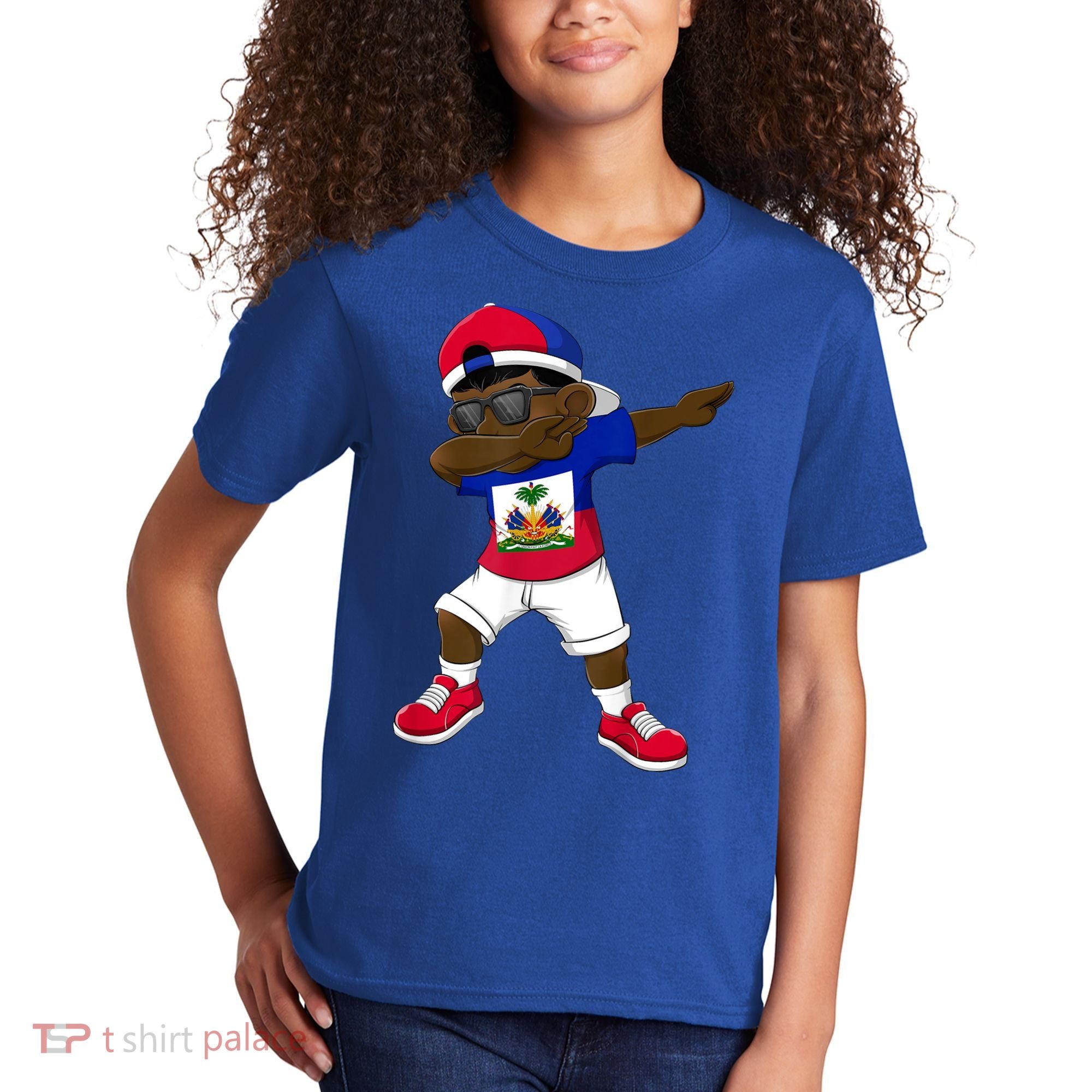 Dabbing Boy Haitian Haiti Flag Kid Dab Dance Kids T-Shirt