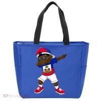 Dabbing Boy Haitian Haiti Flag Kid Dab Dance Tote Bag thumb 0