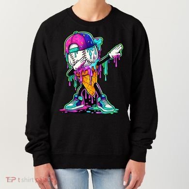 Dripping Baseball Ice Cream Drip Cone Women's Sweatshirt