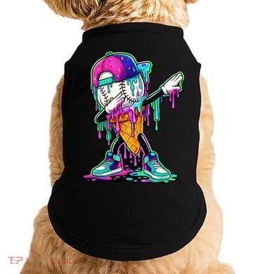 Dripping Baseball Ice Cream Drip Cone Doggie Tank