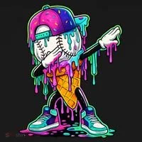 Dripping Baseball Ice Cream Drip Cone Hoodie thumb 2