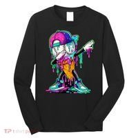 Dripping Baseball Ice Cream Drip Cone Long Sleeve Shirt thumb 0
