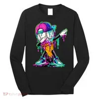 Dripping Baseball Ice Cream Drip Cone Long Sleeve Shirt thumb 0