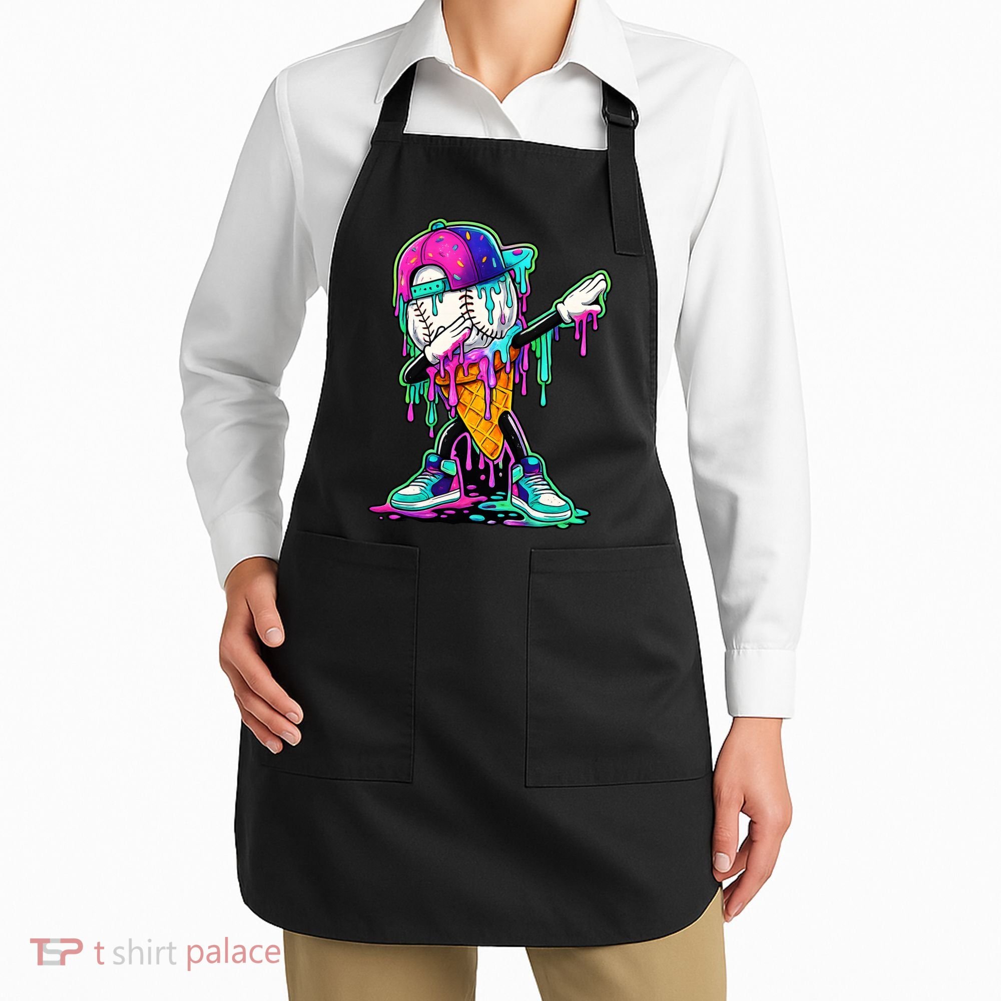 Dripping Baseball Ice Cream Drip Cone Apron