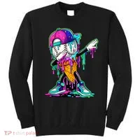 Dripping Baseball Ice Cream Drip Cone Sweatshirt thumb 0