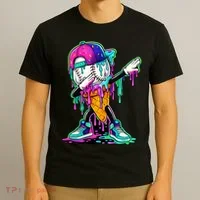 Dripping Baseball Ice Cream Drip Cone T-Shirt thumb 3
