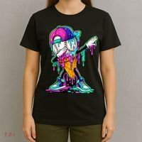 Dripping Baseball Ice Cream Drip Cone T-Shirt thumb 4