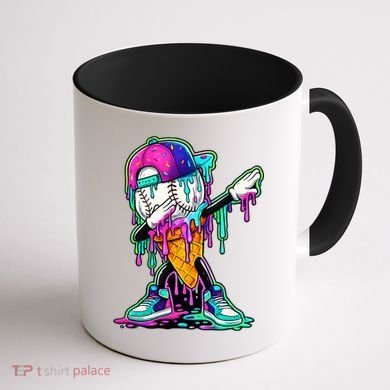 Dripping Baseball Ice Cream Drip Cone Coffee Mug back