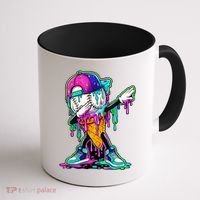 Dripping Baseball Ice Cream Drip Cone Coffee Mug thumb 1