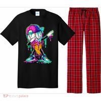 Dripping Baseball Ice Cream Drip Cone Pajama Set thumb 0