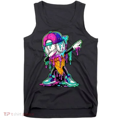 Dripping Baseball Ice Cream Drip Cone Tank Top