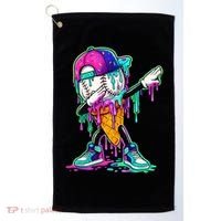 Dripping Baseball Ice Cream Drip Cone Golf Towel thumb 0