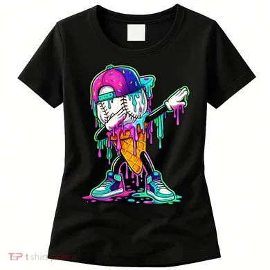 Dripping Baseball Ice Cream Drip Cone Women's T-Shirt