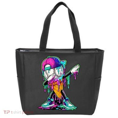 Dripping Baseball Ice Cream Drip Cone Tote Bag