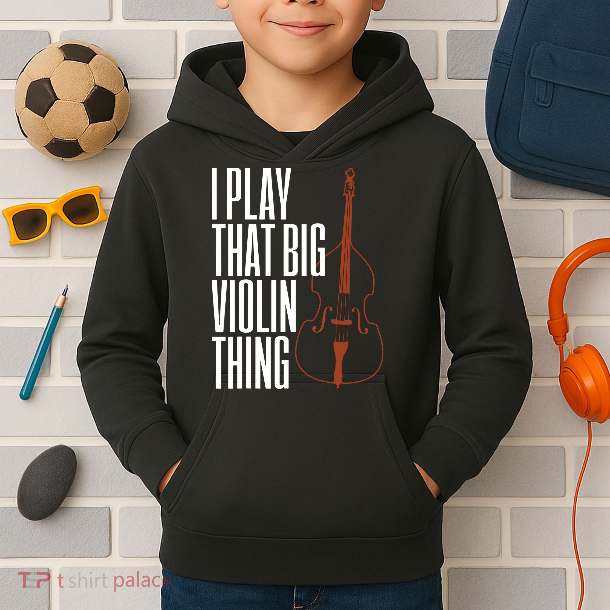 Double Bass I Play That Big Violin Thing Funny Gift Kids Hoodie