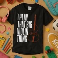 Double Bass I Play That Big Violin Thing Funny Gift Kids T-Shirt thumb 3
