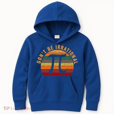 Don't Be Irrational Retro Vintage Symbol Gift Pi Day Math Teacher Gift Kids Hoodie