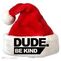 Dude Be Kind Anti Bullying Retro Santa Hat thumb 0
