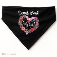 Donut Break My Heart Valentine's Day And For Donuts Great Gift USA-Made Doggie Bandana thumb 0