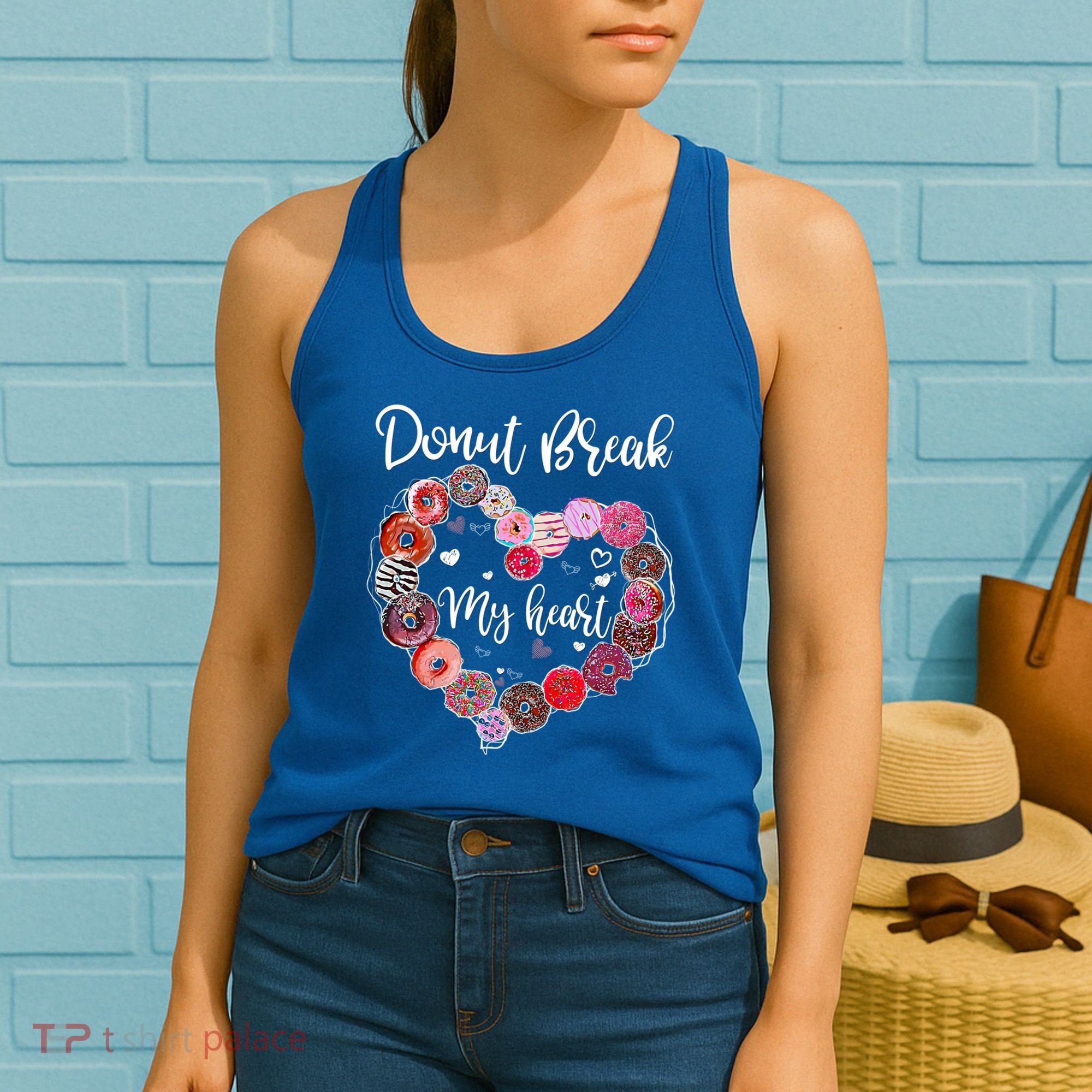 Donut Break My Heart Valentine's Day And For Donuts Great Gift Women's Tank Top