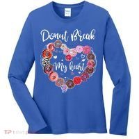 Donut Break My Heart Valentine's Day And For Donuts Great Gift Women's Long Sleeve Shirt thumb 0