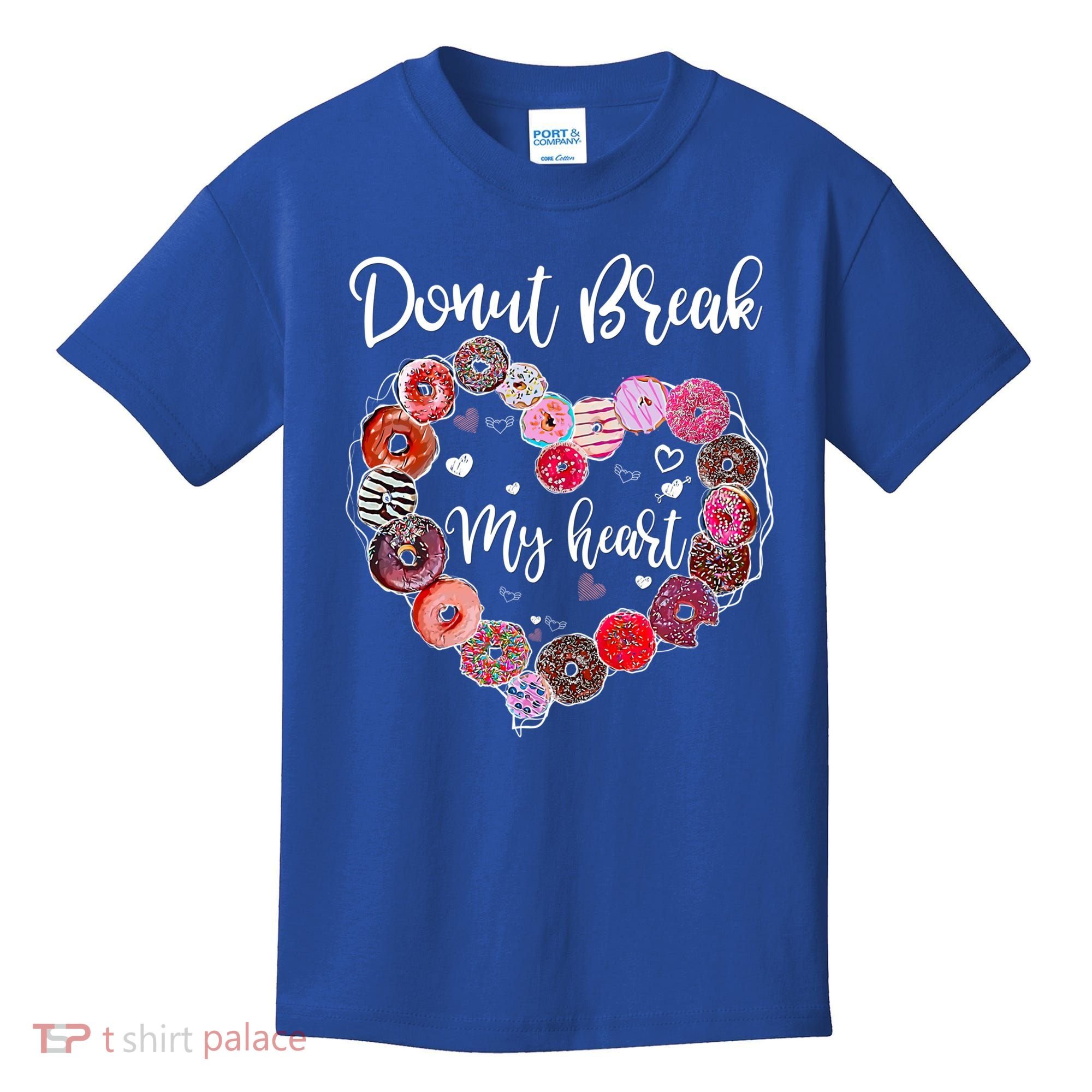 Donut Break My Heart Valentine's Day And For Donuts Great Gift Kids T-Shirt