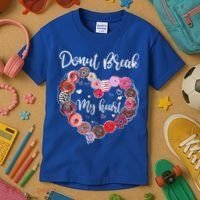 Donut Break My Heart Valentine's Day And For Donuts Great Gift Kids T-Shirt thumb 3
