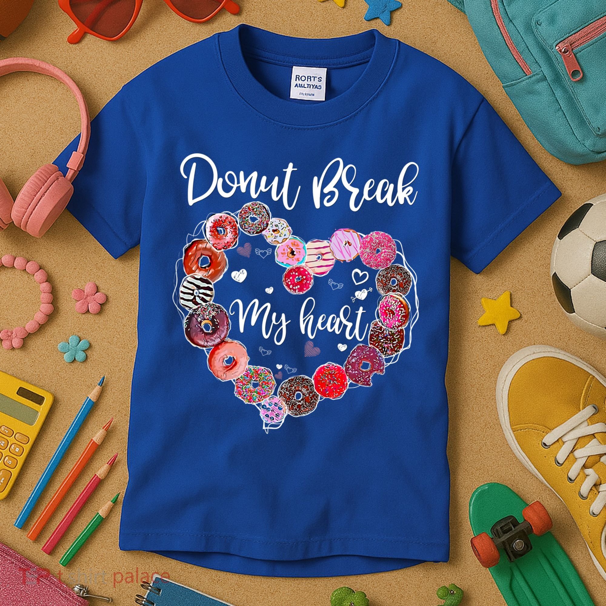 Donut Break My Heart Valentine's Day And For Donuts Great Gift Kids T-Shirt