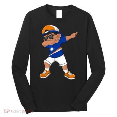 Dabbing Boy Marshall Islands Flag Dab Dance Long Sleeve Shirt