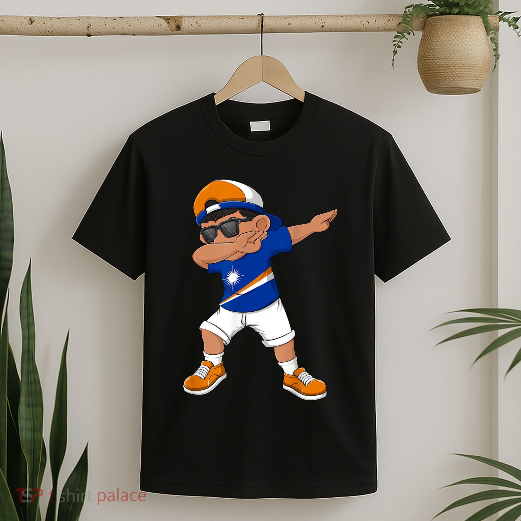 Dabbing Boy Marshall Islands Flag Dab Dance T-Shirt