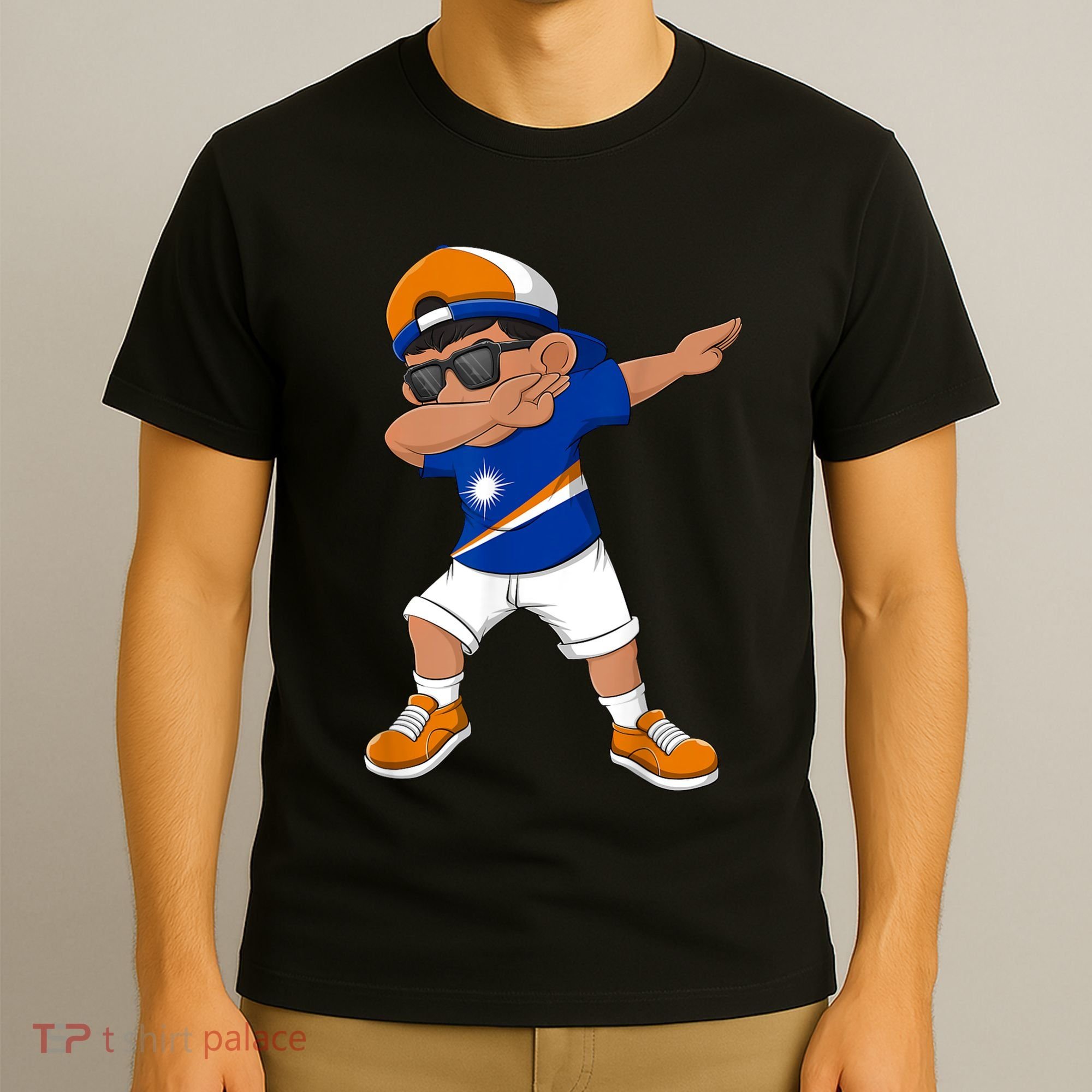 Dabbing Boy Marshall Islands Flag Dab Dance T-Shirt