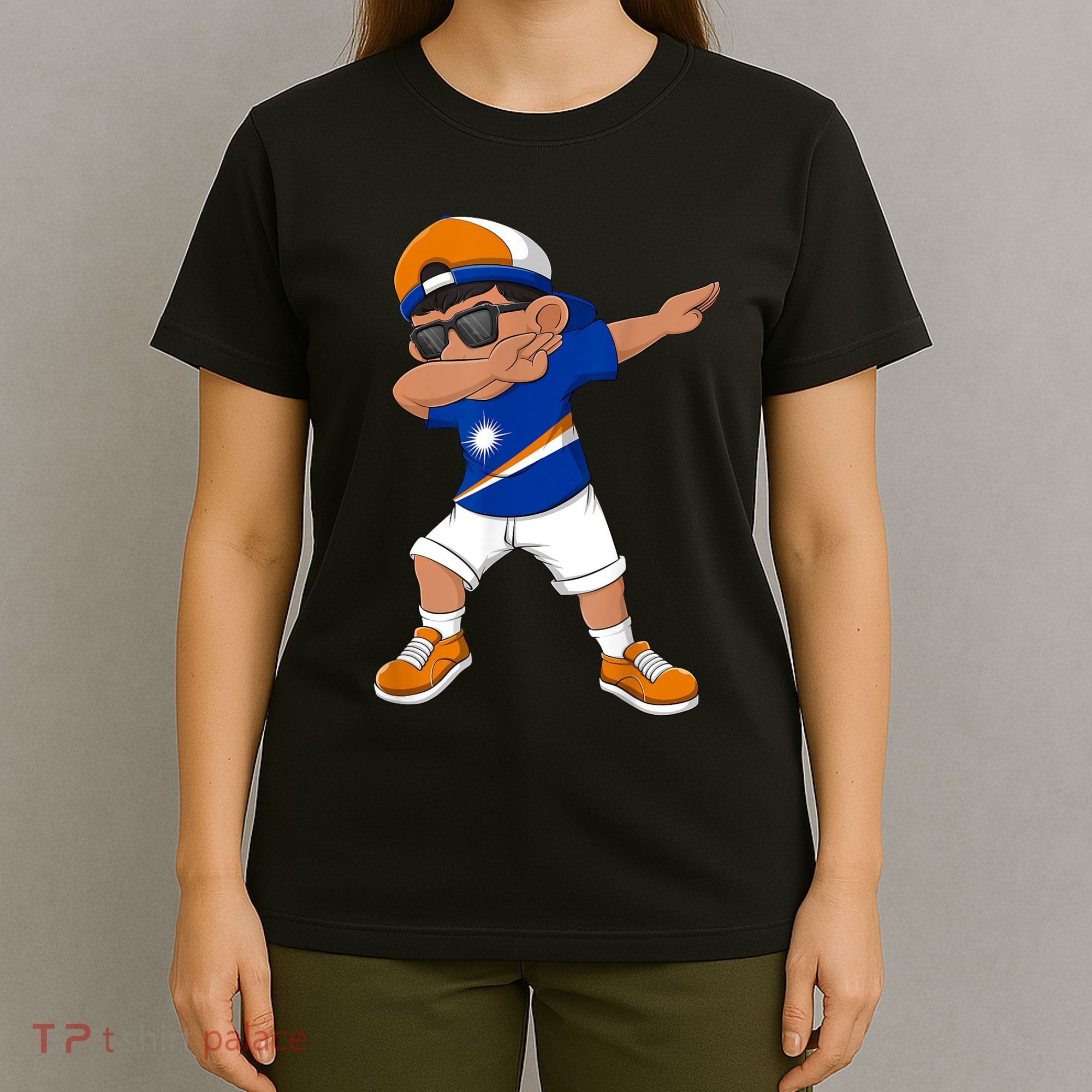 Dabbing Boy Marshall Islands Flag Dab Dance T-Shirt
