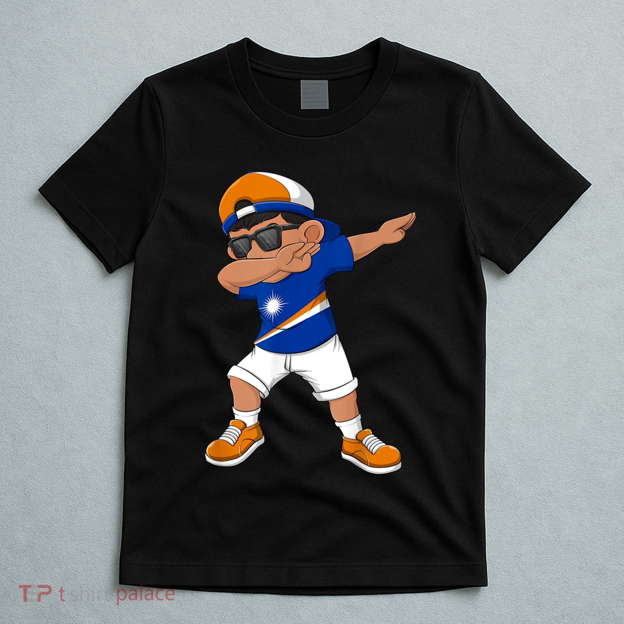 Dabbing Boy Marshall Islands Flag Dab Dance T-Shirt