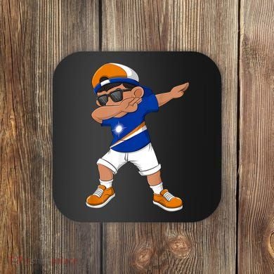 Dabbing Boy Marshall Islands Flag Dab Dance Coaster