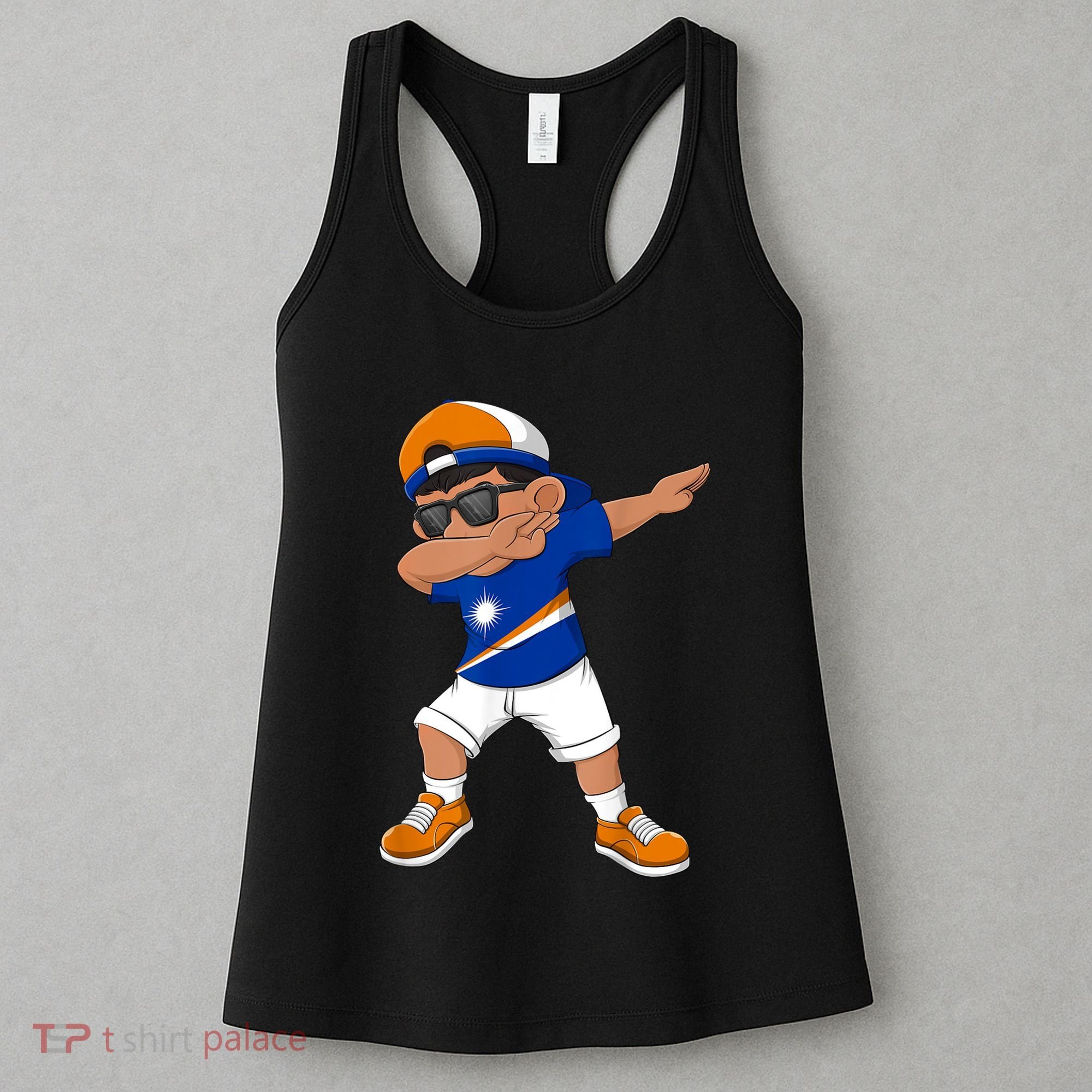 Dabbing Boy Marshall Islands Flag Dab Dance Women's Tank Top