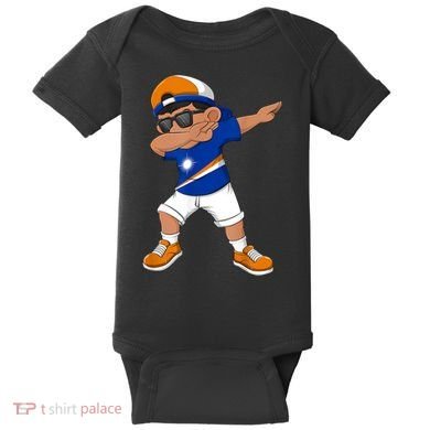 Dabbing Boy Marshall Islands Flag Dab Dance Baby Bodysuit
